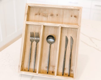 Wood Utensil Organizer Tray - Natural