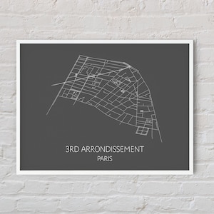 3. Arrondissement Karte Drucken Poster, Paris Karte, Paris Druck, Frankreich Karte, 3e Arrondissement Druck, Paris Kunst, 3. Arrondissement Geschenk