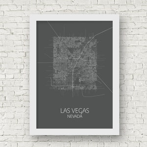 Las Vegas Carte imprimer affiche, UNLV Carte, UNLV Cadeau de graduation, Las Vegas Voyage cadeau pour lui / Pour elle