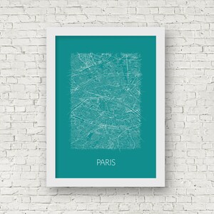 Paris Karte Druck Poster, Frankreich Karte, Paris Poster, Paris Druck, Paris Reise Geschenk für ihn/für Sie