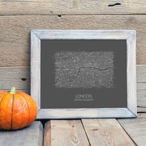 London Map Print Poster, London Map, UK Map, England Map, Black and White Wall Map, London Travel Gift for him/ for her