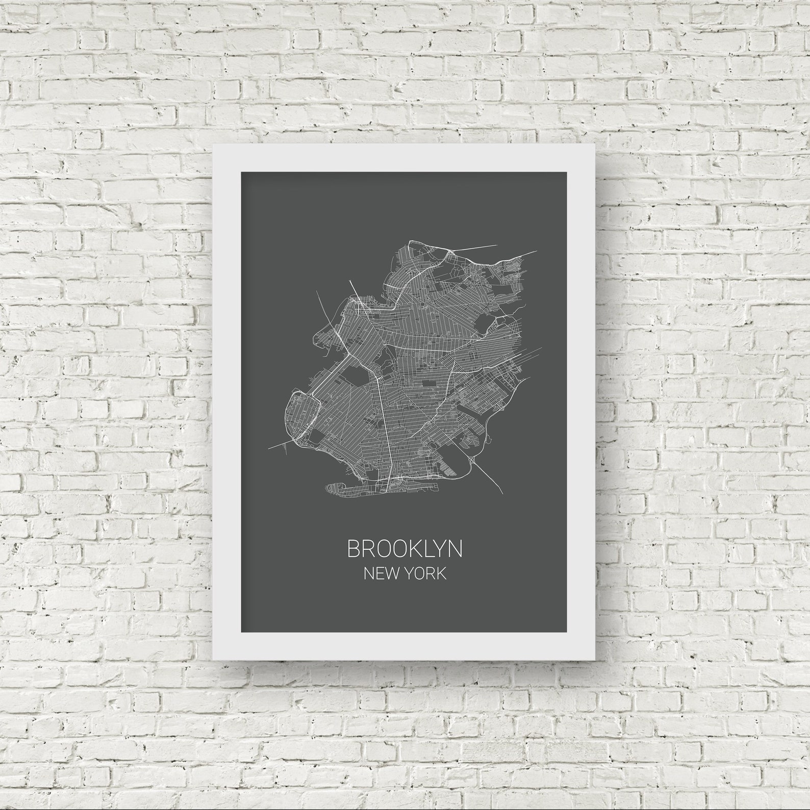 Brooklyn Map Print Poster, Brooklyn Print, New York Map, Brooklyn Gift ...