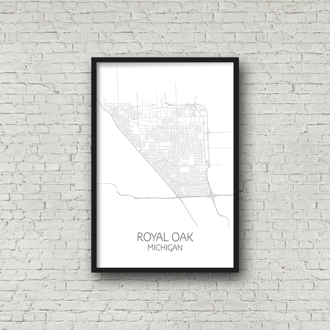 ROYAL OAK Map Print Poster Michigan Map Royal Oak Print Etsy