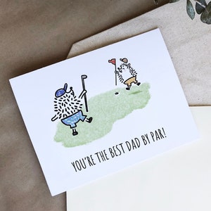 You're The Best Dad By Par! - Father’s Day / Greeting Card / Hedgehog / Hedgehog card / Handmade / Funny  / hedgehog gift