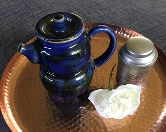 Handmade 2 cups teapot in beautiful Glossy Blue