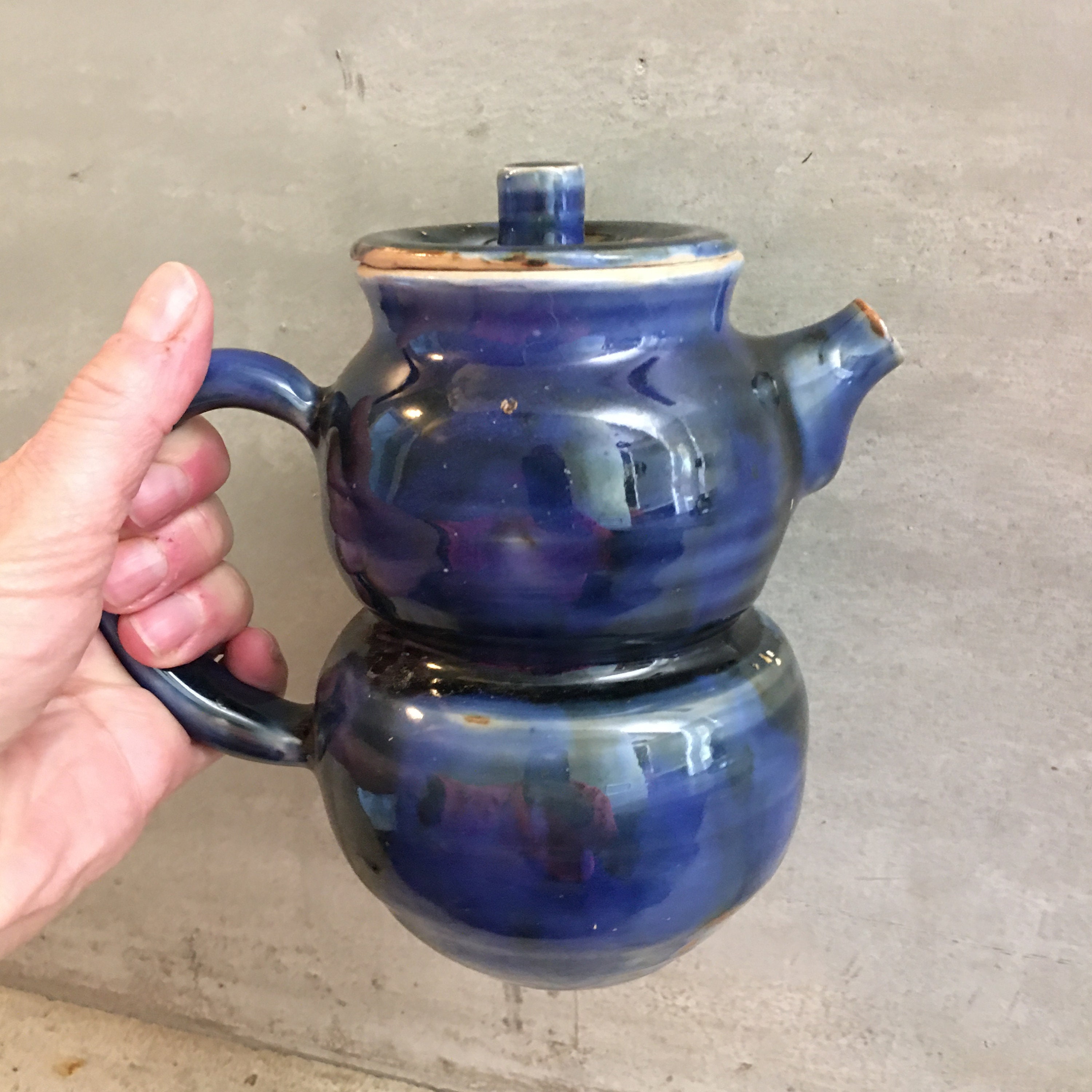 Handmade teapot in beautiful Glossy Blue Etsy