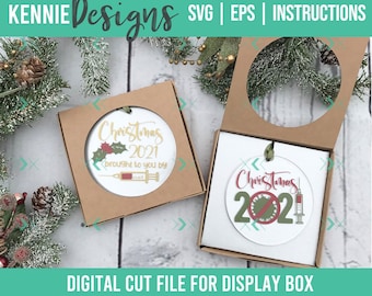 Display Box SVG Vorlage Schnittdatei Acryl oder Holz Ornamente Präsentation Weihnachten Produktverpackung Professional One Piece & Einlage