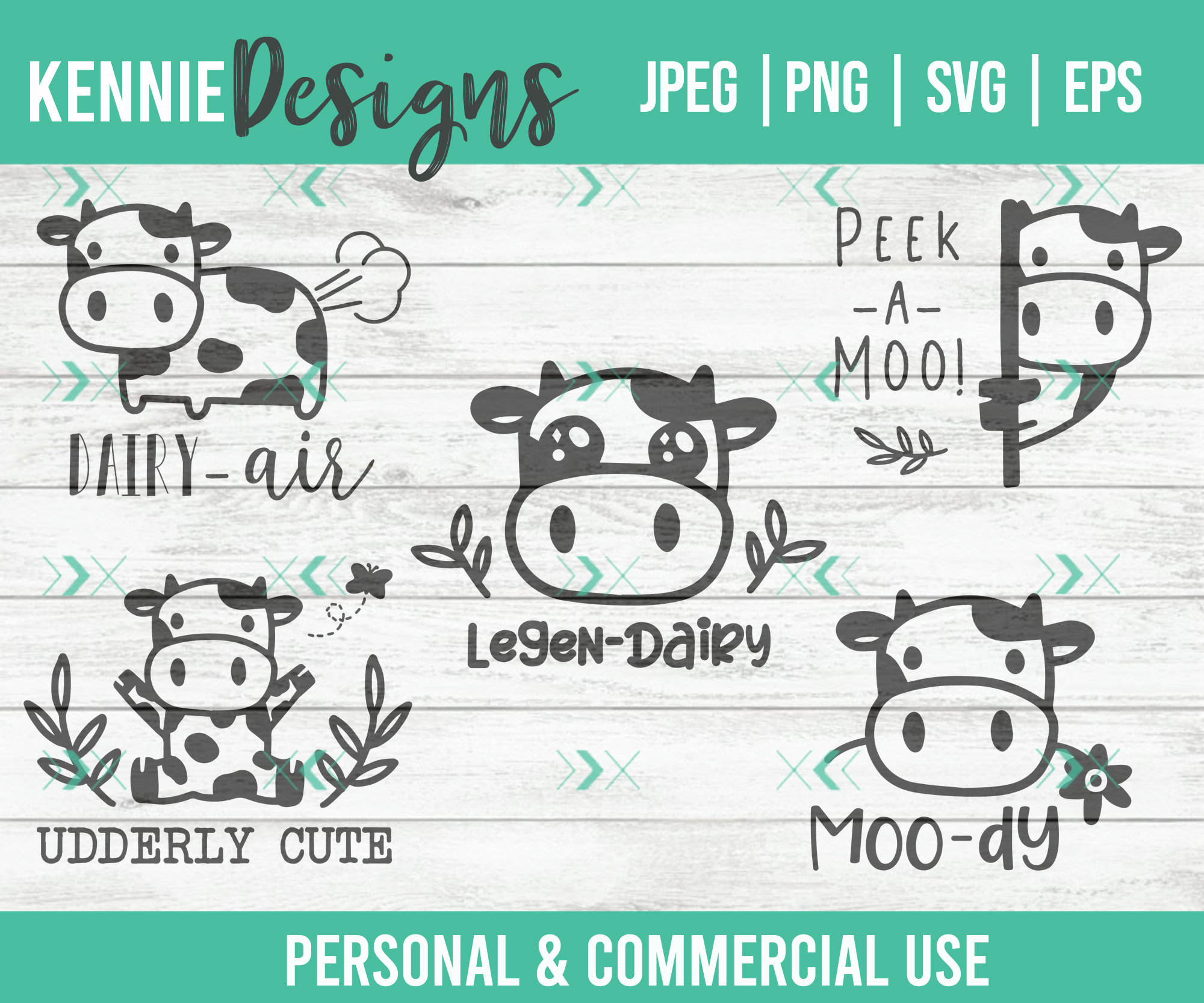 Funny Cute Cow Pun Svgs for Toddlers and Young Kids Cutting