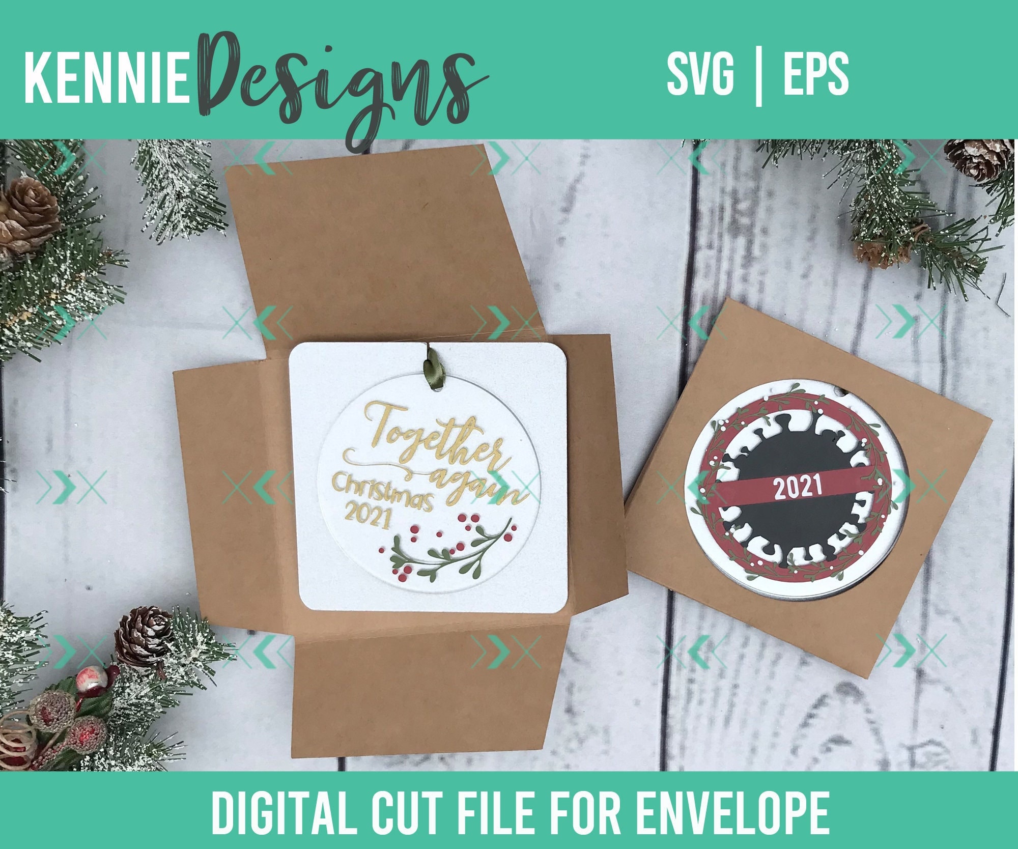 Display Envelope Svg Template Cut File Flat Acrylic or Wooden Ornaments ...