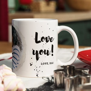 Photo Mom Mug - Photo Template for Sublimation - Mother's day custom gift - Editable Canva Link - Splatter Best Mom Ever Love you image 3