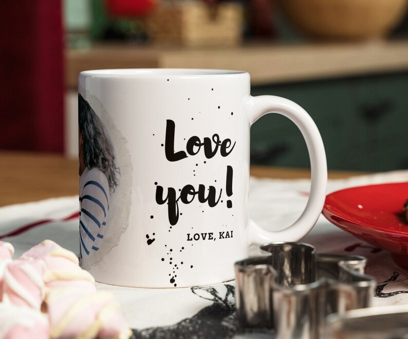 Photo Mom Mug - Photo Template for Sublimation - Mother's day custom gift - Editable Canva Link - Splatter Best Mom Ever Love you image 3