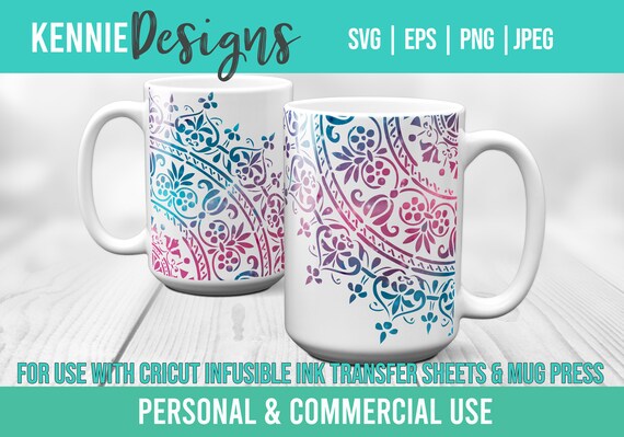 Mandala Boho Infusible Ink Mug Wrap SVG Template Customizable Use With Infusible  Ink Transfer Sheets and Mug Press Moroccan Style Elegant 