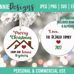 Ami Famille et voisin Ornement de Noël SVG fichier découpé pour faire souvenir pour les voisins cadeau attentionné à côté amis de rue personnels