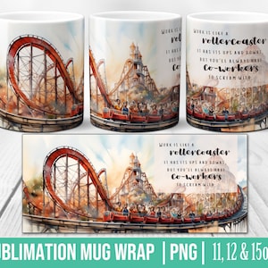 Collega's vrienden mok wrap-Office koffiemok sublimatie sjablonen-aquarel 11 12 15 Oz mok wrap-mok PNG-Instant Download-cadeau