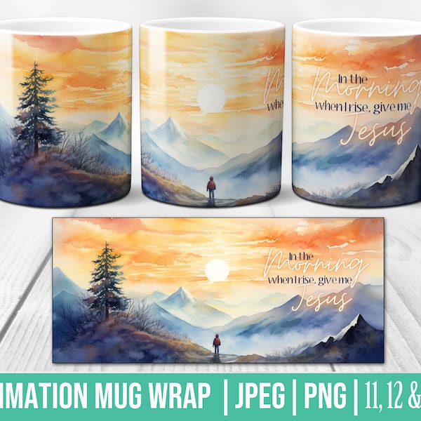 Christian Mug Wrap - Bible Verse Coffee Mug Sublimation Templates - Religious 11 12 15 Oz Mug Wrap - Mug PNG - Instant Download