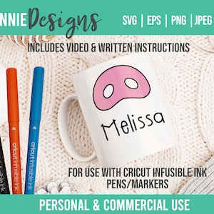 Schwein Schnauze Gesicht Becher Infusible Ink Stift und Marker SVG Becher Wrap Template 11 bis 15 oz. Anpassbare persönliche niedliche Schweinchen Bauernhof Tier