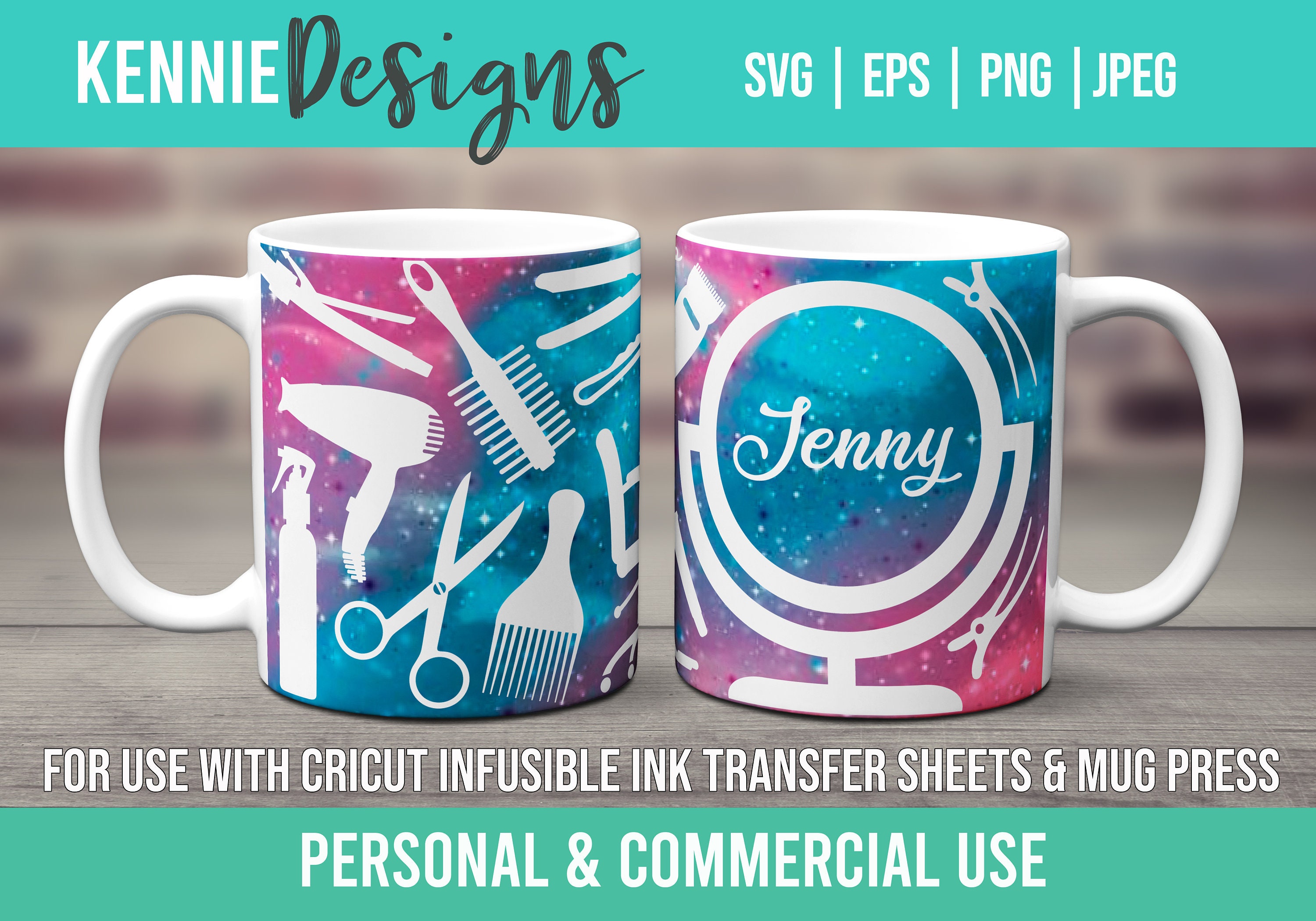 Hair Stylist Mug SVG Template for Infusible Ink Sheets for Use Etsy
