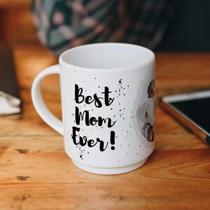 Photo Mom Mug - Photo Template for Sublimation - Mother's day custom gift - Editable Canva Link - Splatter Best Mom Ever Love you image 2