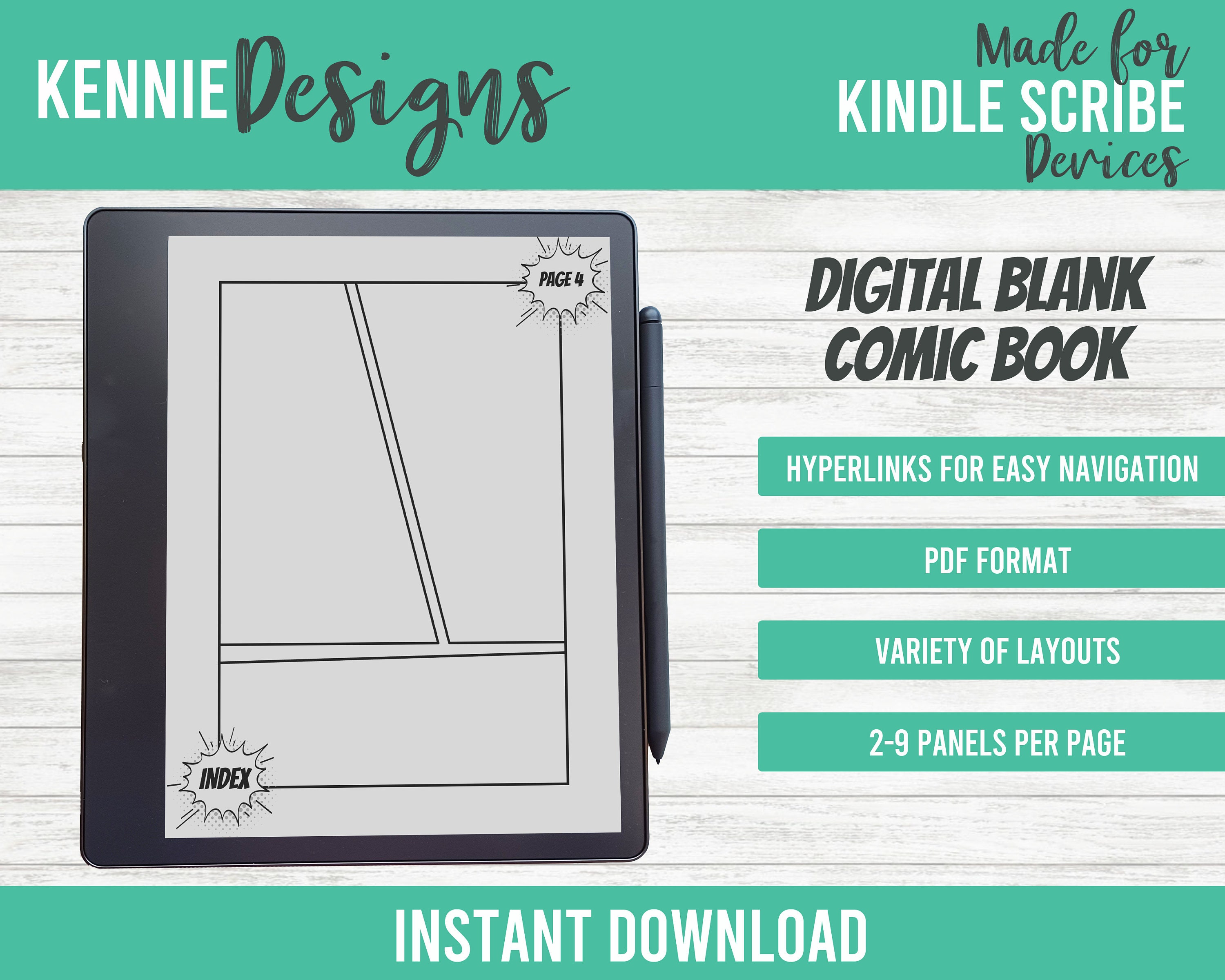 Blank Comic Book: Variety of Templates, 2-9 panel layouts, draw your own  Comics