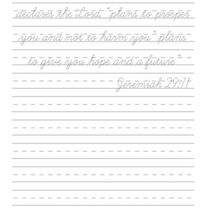 Bible Verses Cursive Handwriting Practice Workbook Printable: Practice ...