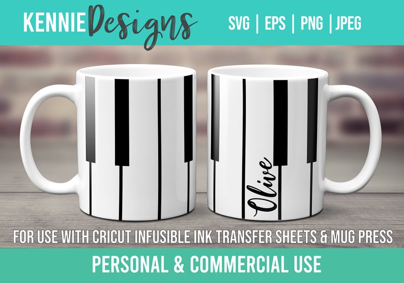 Piano Keyboard Mug Wrap SVG Template for Infusible Ink Sheets Etsy
