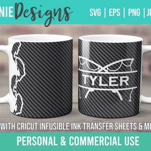 Fiske Infusible Ink Mug Wrap SVG Mall Cricut Mug Press Transfer Sheet Personlig Anpassad Fiskare Fiskare Fiskare