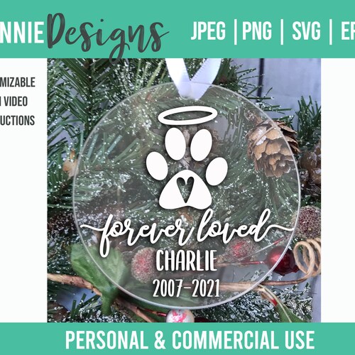 Christmas Ornament SVG Dog Memorial Ornament Pet Loss Etsy