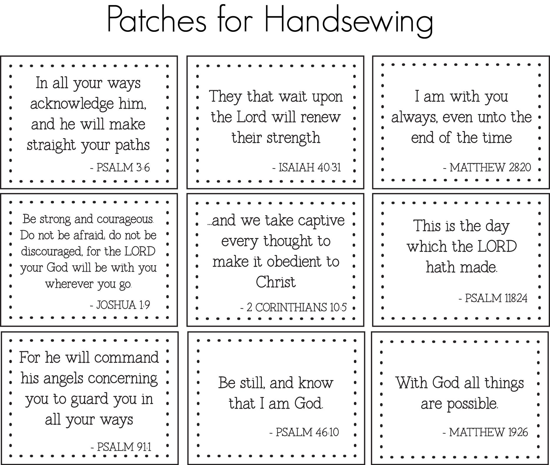 Christian Bible Verse Patch Set (9 Tags), Faux Leather Sew on Labels ...