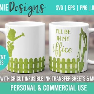 Gärtner Infusible Tinte Tasse Wrap SVG Vorlage Transferbögen und Cricut Mug Press Geschenk Pflanze Dame Mama Papa Lustige Garten Sprüche Garten