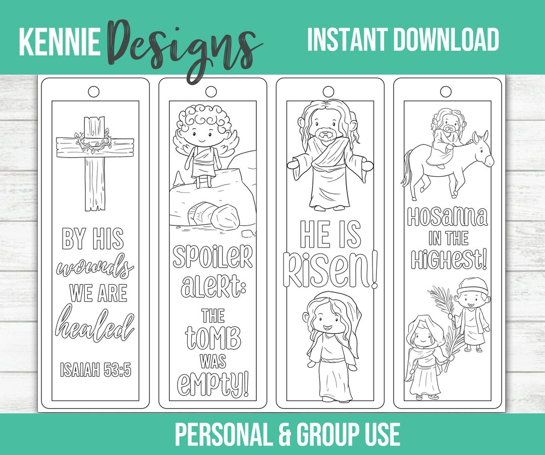 Color your own easter bookmarks for kids christian religious perfect