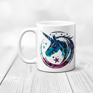 Unicorn Infusible Ink Mug Wrap SVG Template customizable use with Infusible Ink Transfer sheets and Mug Press Personalized Majestic Magical image 2