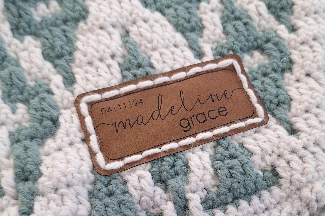 Personalized Blanket Name Tag, Large Leather Tag, Custom Made by