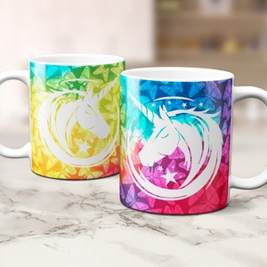 Unicorn Infusible Ink Mug Wrap SVG Template customizable use with Infusible Ink Transfer sheets and Mug Press Personalized Majestic Magical image 3