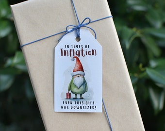 Printable Christmas Gift Tags | Funny for Secret Santa | Inflation Humor 2024 | Watercolor Designs | Small gifts | Holiday Jokes