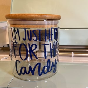 Funny Glass Candy Jar with Bamboo Lid: Candy Bowl image 5