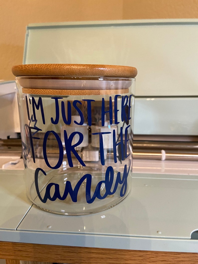 Funny Glass Candy Jar with Bamboo Lid: Candy Bowl image 5