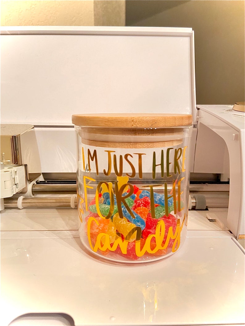 Funny Glass Candy Jar with Bamboo Lid: Candy Bowl image 6