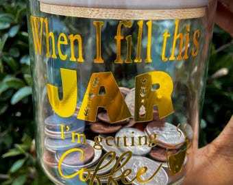 Funny Adult Glass Piggy Bank: Adulting Funds Coin Bank