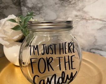Funny Glass Candy Jar with Bamboo Lid: Personalized Candy Dish