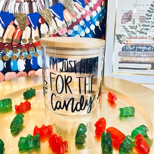 Funny Glass Candy Jar with Bamboo Lid: Candy Bowl image 7