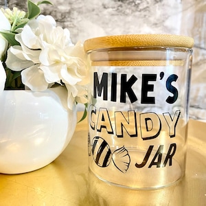 Glass Candy Jar, Funny Candy Jar, custom candy dish, grandpa candy dish, gift for mom, gift for teacher, Easter gift