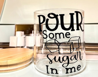 Funny Candy Jar with Bamboo Lid, Monogrammed Candy Dish