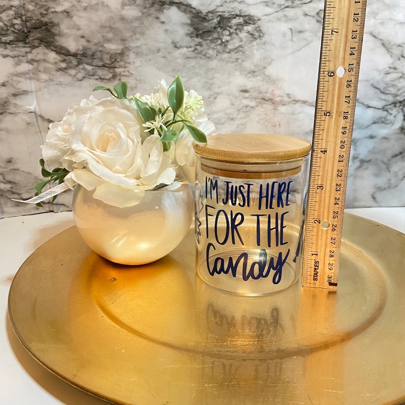 Funny Glass Candy Jar with Bamboo Lid: Candy Bowl image 2