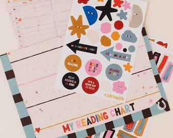 100 Book Reading Challenge, Reading Tracker Chart, Reading Log & Stickers, Book Challenge, Gift for Book Lovers + Readers, Booktok