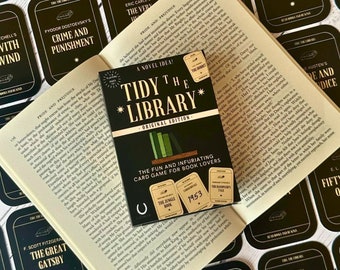 TIDY THE LIBRARY: The Original Card Game for Book Lovers, Fun & infuriating, game night, bookish gift, educational game for family + friends