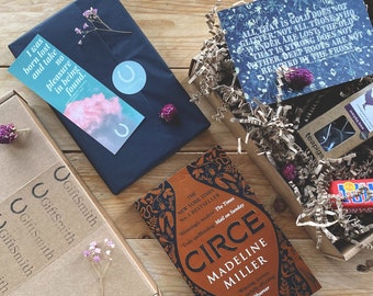 Gorgeous + Sustainable Pre-loved Book Lover Gift Box | Circe - Madeline Miller | Literary Postcard (choose a design) + Bookmark