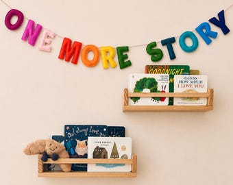 Rainbow Felt Letter Garland for Kids Room – Book Lover Gift for Children - Nursery & Playroom Decor