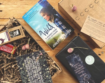 Empowering Pre-loved Book Lover Gift Box | Wild - Cheryl Strayed | Literary Postcard (choose a design) + Bookmark