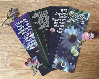 Gorgeous Literary Quote Bookmarks | Set of 4 | Perfect Book Lover Gift | Dr Seuss, Oscar Wilde, C.S. Lewis, Jhumpa Lahiri