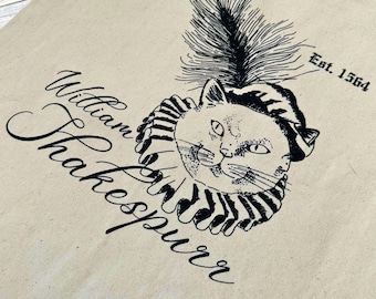 William Shakespurr Literary Fairtrade Organic Premium Shopper Tote Bag for Cat Lovers